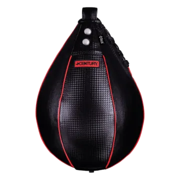 a black and red punching bag on a white background