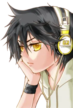 a guy with headphones on his head