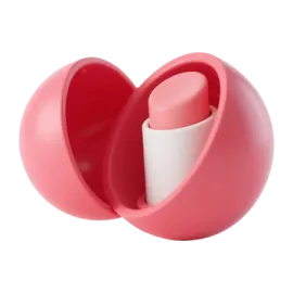 a pink heart shaped container on a white background
