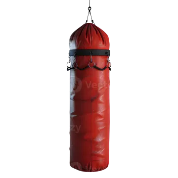 a red punching bag on a white background