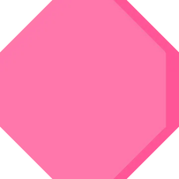 a pink pentagon with a white background