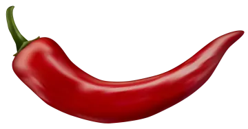 a red pepper on a white background