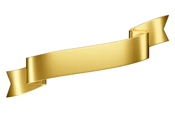a gold ribbon on a white background