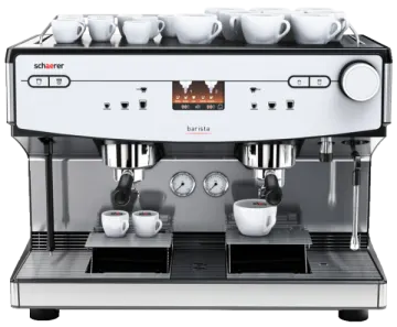 a coffee machine with three cups on it