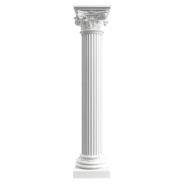 a white column with a crown on top
