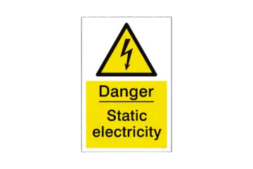 a yellow danger sign with the words danger electricity