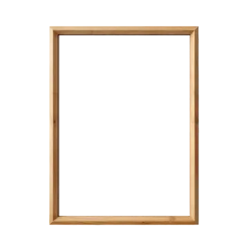 a wooden frame on a white background