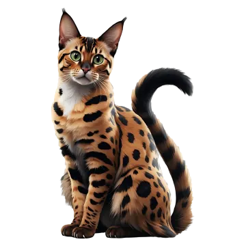 a brown and black cat with green eyes