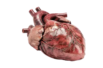 a human heart on a white background