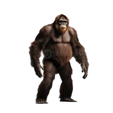 a bigfoot standing in front of white background