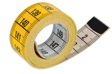 a measuring tape on a white background