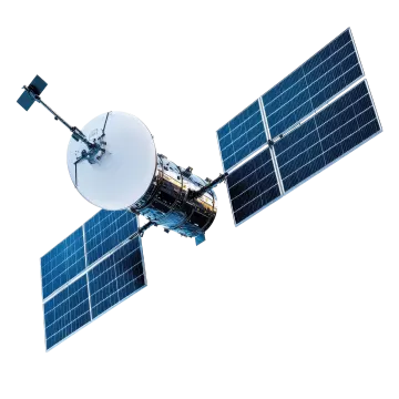 an image of a satellite with solar panels