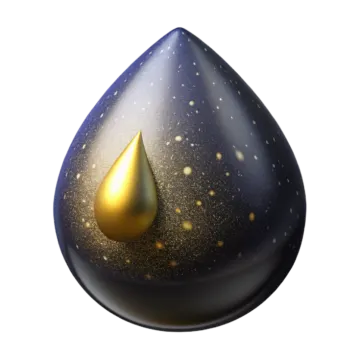 a gold drop on a white background