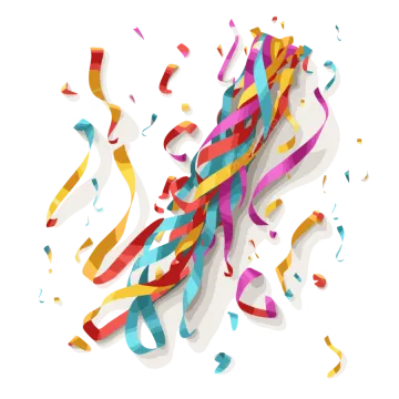 a bunch of colorful streamers on a white background