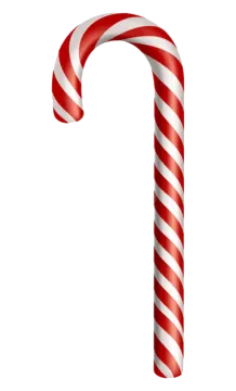 a candy cane with red and white stripes