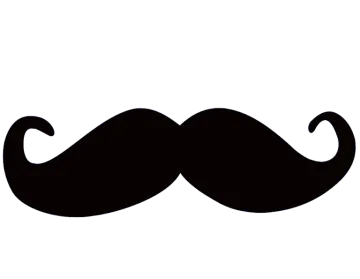 a black mustache on a white background