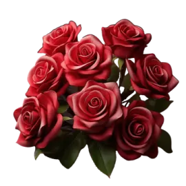 a bouquet of red roses