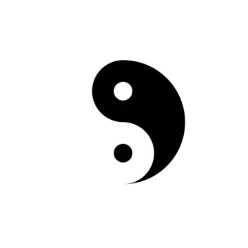 a black and white yin symbol