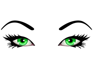 the eyes of a woman with green eyes