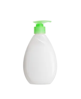 a bottle of liquid on a white background