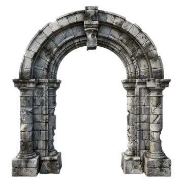a stone arch on a white background