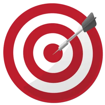 a dart hitting in the center of a target