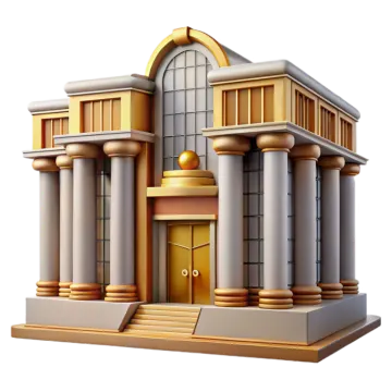 a building with columns and a door