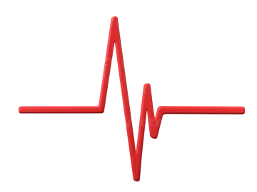 a red heart beat symbol