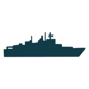 a black and white silhouette of a ship