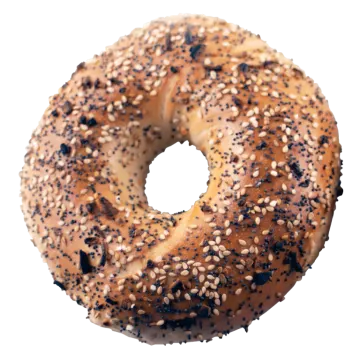 a bagel on a white background