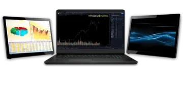 two laptops and a monitor on a white background