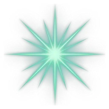 a green star on a white background