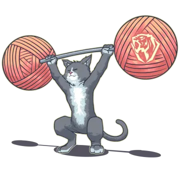a cat is lifting a ball of yarn