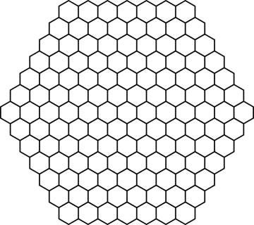 a hexagonal pattern in black and white