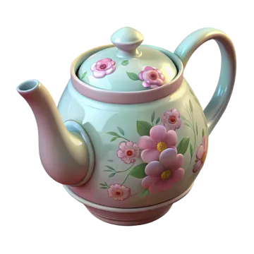 a teapot with flowers painted on it