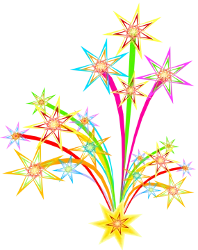 a bunch of colorful stars on a white background