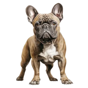 a french bulldog puppy standing and looking at the camera