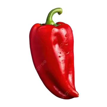 a red pepper on a white background
