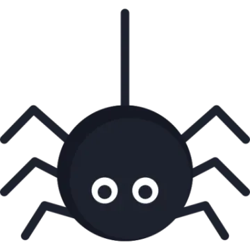 a black and white spider icon