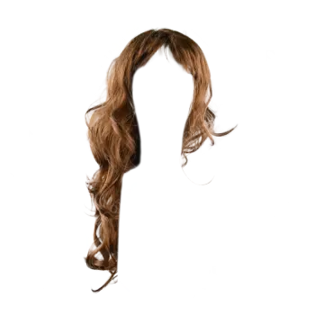 a wig with long hair on a white background