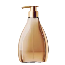 a bottle of liquid on a white background