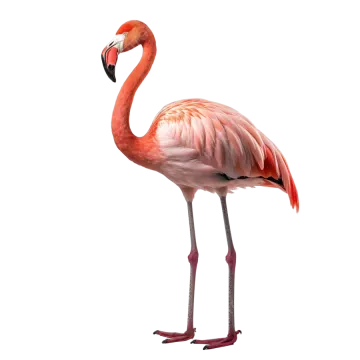 a pink flaming standing on its hinds