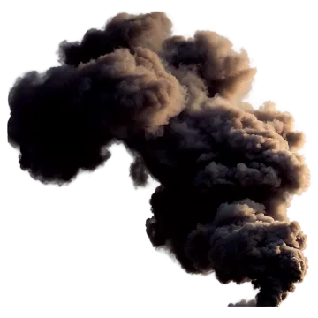 a black smoke bills out into the sky