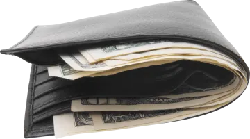 a wallet that has money in it