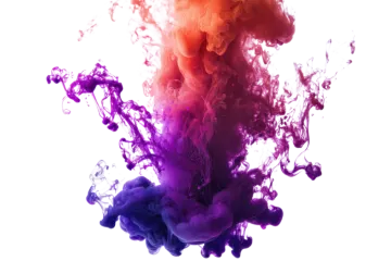 colored ink in water on white background
