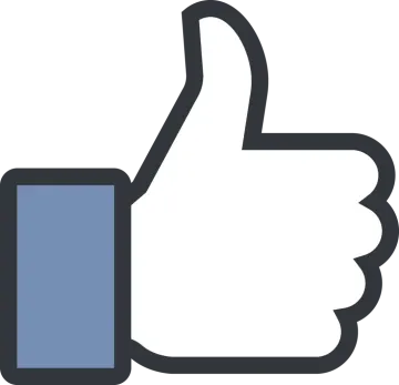 a thumbs up icon on a white background