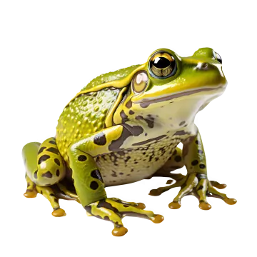 a close up of a frog on a white background