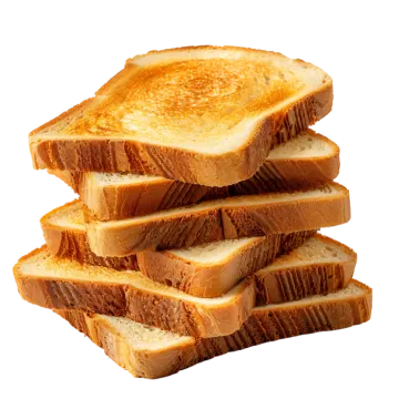 a pile of toasted bread