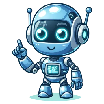 a cute robot with headphones