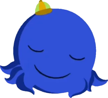 a blue monster with a crown on its head